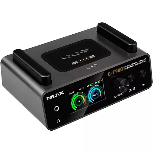 NUX B-7 Pro Professional 2.4GHz In Ear Monitoring Wireless System W/Clamp Black - musicians--Friend