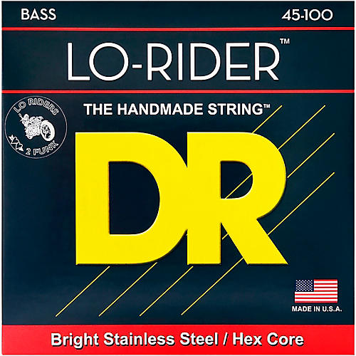 DR Strings Lo Rider MLH-45 Medium Lite Stainless Steel 4-String Bass Strings - musicians--Friend