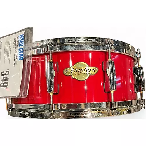 Used Pearl 5.5X14 Masters Premium Snare Candy Apple Red Drum Candy Apple Red 10 - musicians--Friend