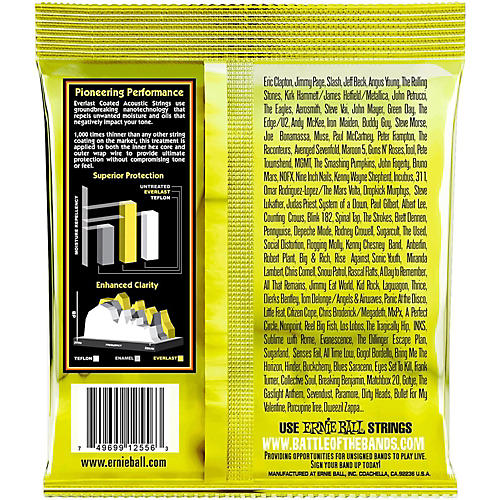 Ernie Ball 2556 Everlast 80/20 Bronze Medium Light Acoustic Guitar Strings - musicians--Friend