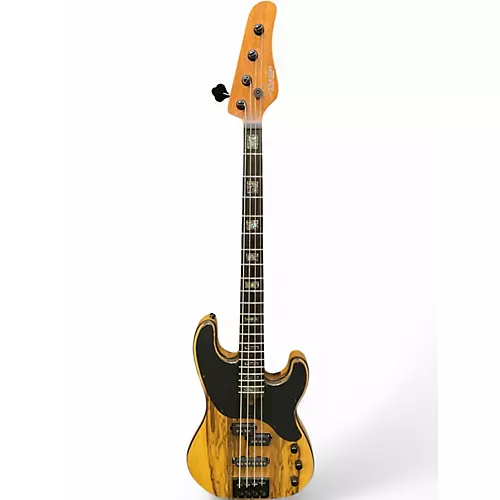 Used Schecter Guitar Research BLACK LIMBA Natural Electric Bass Guitar Natural - musicians--Friend