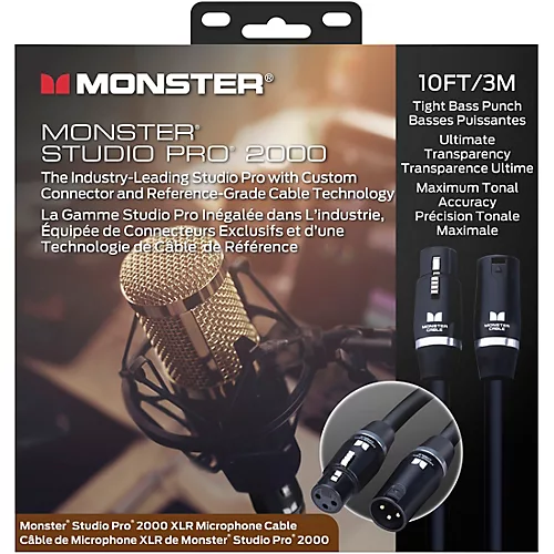 Monster Cable Prolink Studio Pro 2000 Microphone Cable 30 ft. Black - musicians--Friend