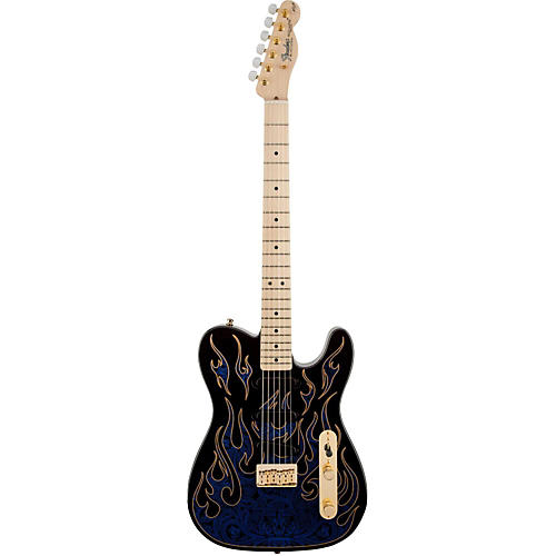 Fender Artist Series James Burton Telecaster Electric Guitar Blue Paisley Flames - musicians--Friend