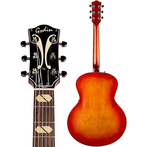 Godin 5th Avenue Jumbo HB Hollowbody Electric Guitar Memphis Sun - musicians--Friend