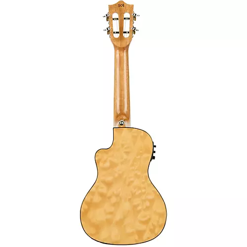 Lanikai QM-CEC Quilted Maple Concert Acoustic-Electric Ukulele Transparent Blue - musicians--Friend