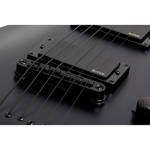 Schecter Guitar Research C-1 Platinum Blackout Electric Guitar Satin Black - musicians--Friend