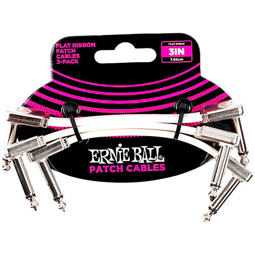 Ernie Ball Flat Ribbon 3-Pack Patch Cables 6 in. Red - musicians--Friend