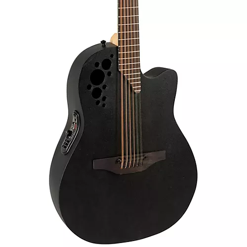 Ovation 2058TX-5-G Pro Series Elite TX Deep Contour 12-String Acoustic-Electric Guitar Textured Black - musicians--Friend