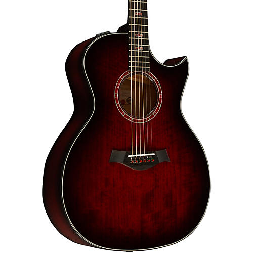 Taylor Custom All Urban Ash Grand Auditorium Acoustic-Electric Guitar Red Mahogany Edgeburst - musicians--Friend
