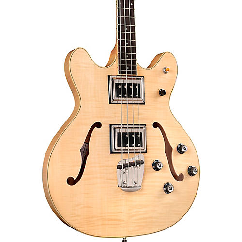 Guild Starfire Bass II Flamed Maple Short-Scale Semi-Hollow Electric Bass Guitar Natural - musicians--Friend