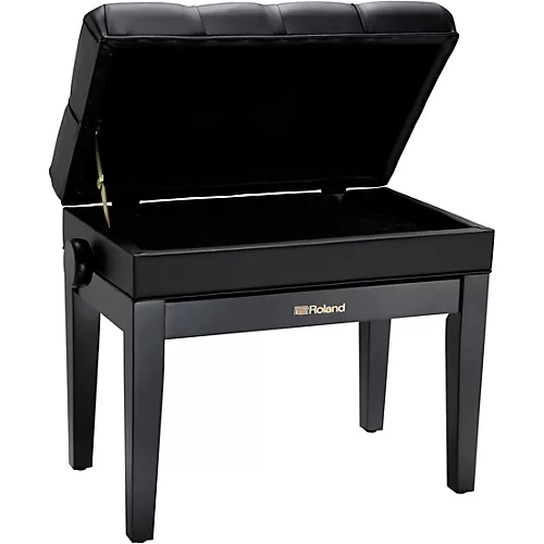 Roland RPB-500-US Piano Bench, Vinyl Seat, Music Compartment Satin Black - musicians--Friend