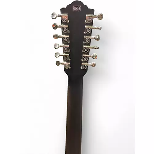 Used Guild F-2512CE DELUXE BLACK 12 String Acoustic Electric Guitar BLACK - musicians--Friend