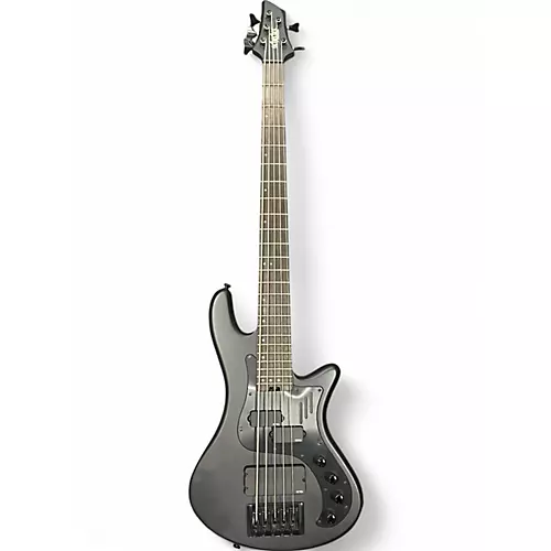 Used Schecter Guitar Research STILETTO-5 STEALTH PRO Satin Black Electric Bass Guitar Satin Black - musicians--Friend