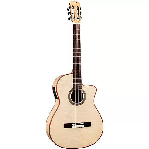 Cordoba Fusion 12 Exotic Top Nylon-String Classical Acoustic-Electric Guitar White Sands - musicians--Friend