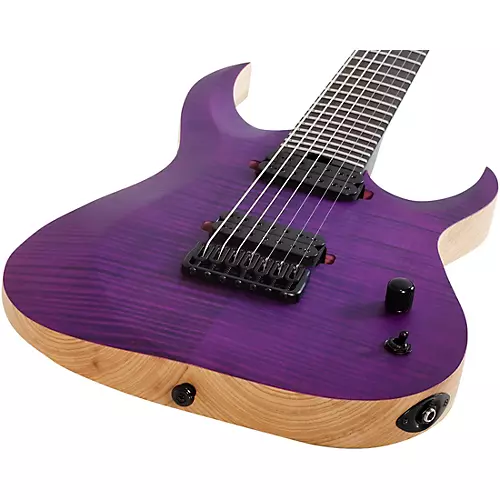 Schecter Guitar Research John Browne Tao-7 Electric Guitar Satin Trans Purple - musicians--Friend