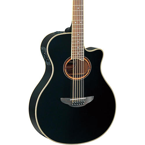 Yamaha APX700II-12 Thinline 12-String Cutaway Acoustic-Electric Guitar Black - musicians--Friend