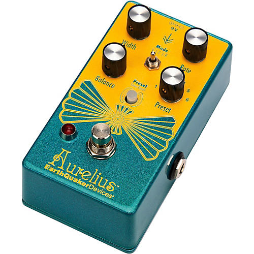 EarthQuaker Devices Aurelius Tri-Voice Chorus Effects Pedal Sparkly Teal and Golden Yellow - musicians--Friend