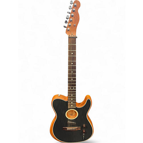 Used Fender Acoustasonic Player Telecaster Black Acoustic Electric Guitar Black - musicians--Friend