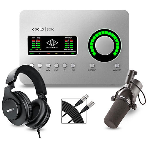 Universal Audio Apollo Solo Heritage Edition Interface With Shure SM7B, SRH 440 and Mic Cable - musicians--Friend