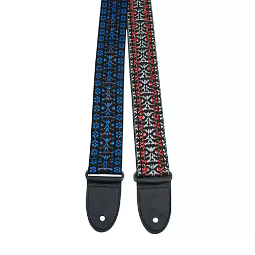 Perri's Hootenanny Design Woven Guitar Strap Red/Silver - musicians--Friend