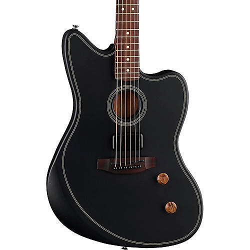 Fender Acoustasonic Standard Jazzmaster Acoustic-Electric Guitar Black - musicians--Friend