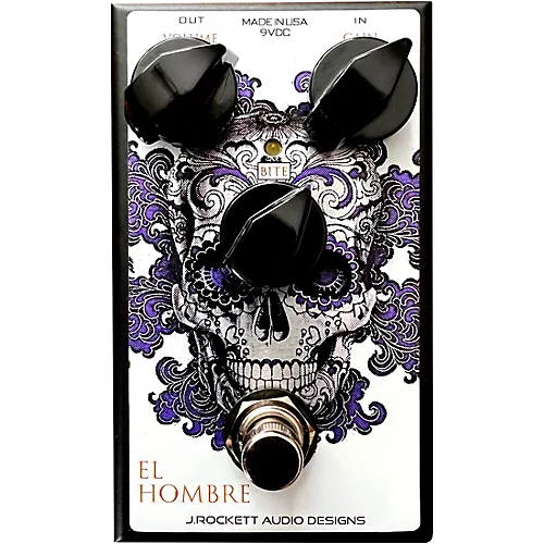 J.Rockett Audio Designs EL Hombre Overdrive Effects Pedal Silver/Purple/White - musicians--Friend
