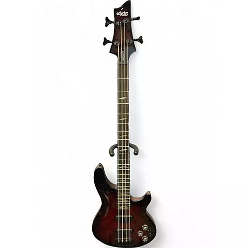 Used Schecter Guitar Research omen elite TRANS RED BURST Electric Bass Guitar TRANS RED BURST - musicians--Friend