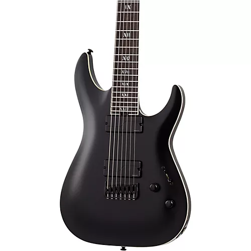 Schecter Guitar Research C-7 SLS Elite Evil Twin 7-String Electric Guitar Satin Black - musicians--Friend