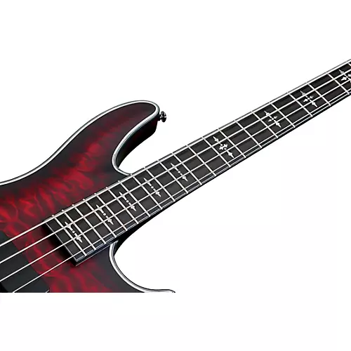 Schecter Guitar Research Hellraiser Extreme-4 Electric Bass Guitar Satin Crimson Red Burst - musicians--Friend