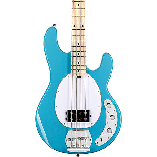 Sterling by Music Man S.U.B. StingRay RAY4 Maple Fingerboard Electric Bass Guitar Chopper Blue White Pickguard - musicians--Friend