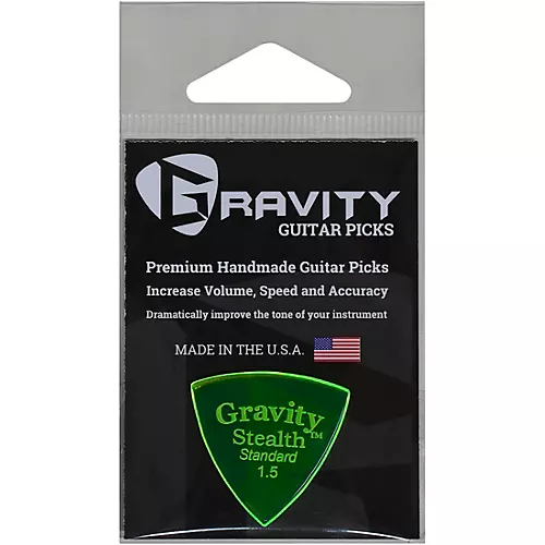 GRAVITY PICKS Stealth Standard Polished Fluorescent Green Guitar Picks 1.5 mm - musicians--Friend