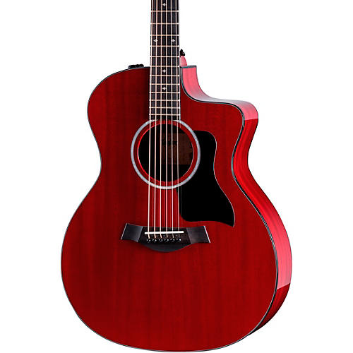 Taylor 224ce Mahogany Special-Edition Grand Auditorium Acoustic-Electric Guitar Trans Red - musicians--Friend