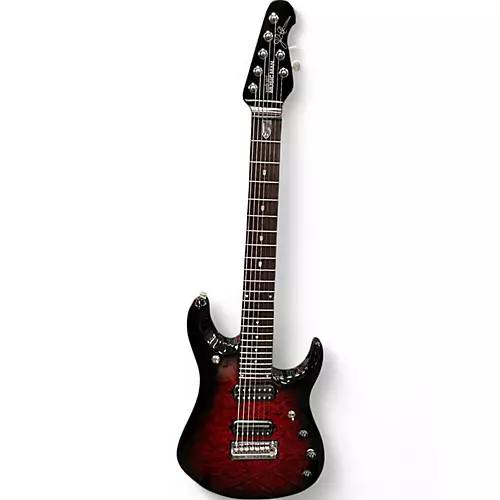 Used 2014 Ernie Ball Music Man JP7 BFR RUBY FLAME Solid Body Electric Guitar RUBY FLAME - musicians--Friend