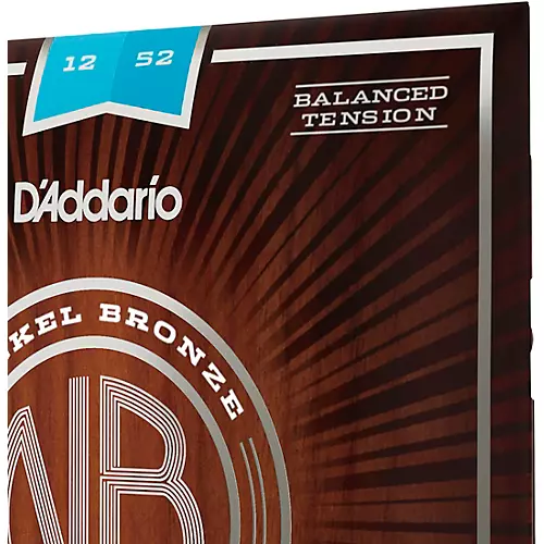 D'Addario NB1252BT Nickel Bronze Acoustic Guitar Strings - Balanced Tension Light 12 - 52 - musicians--Friend