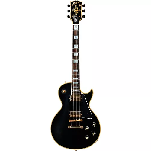 Gibson Custom Murphy Lab 1968 Les Paul Custom Reissue Ultra Light Aged Electric Guitar Ebony - musicians--Friend