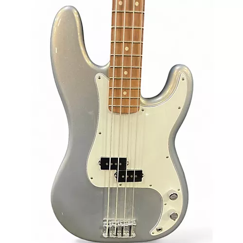Used 2020 Fender Player Precision Bass Silver Electric Bass Guitar Silver - musicians--Friend