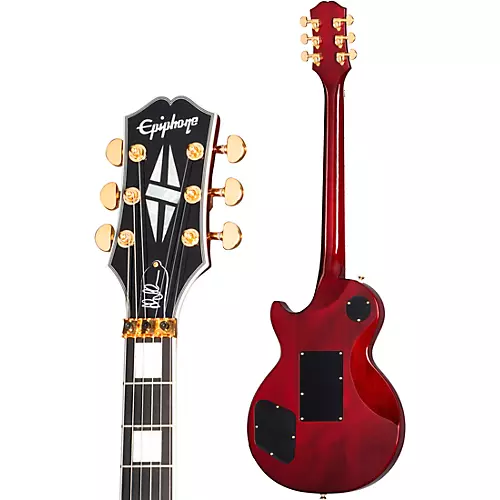 Epiphone Alex Lifeson Les Paul Custom Axcess Electric Guitar Ruby - musicians--Friend