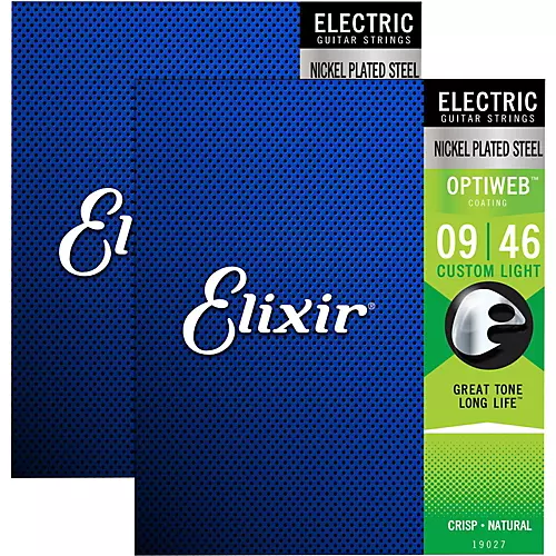 Elixir Electric Guitar Strings With OPTIWEB Coating, Custom Light (.009-.046) 2-Pack - musicians--Friend