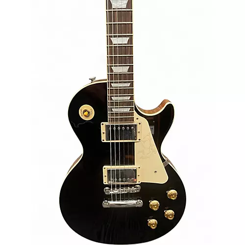 Used Gibson Les Paul Standard Black Solid Body Electric Guitar Black - musicians--Friend