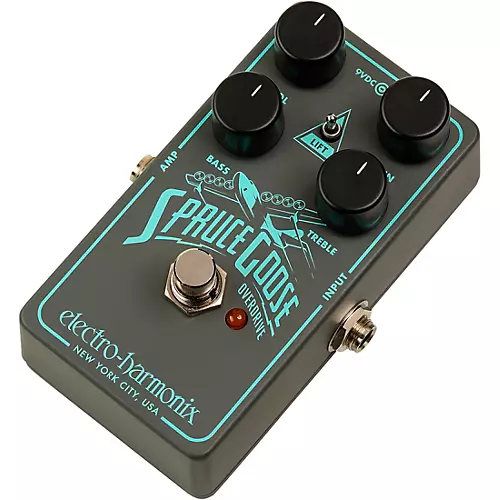 Electro-Harmonix Spruce Goose Overdrive Effects Pedal Grey and Teal - musicians--Friend