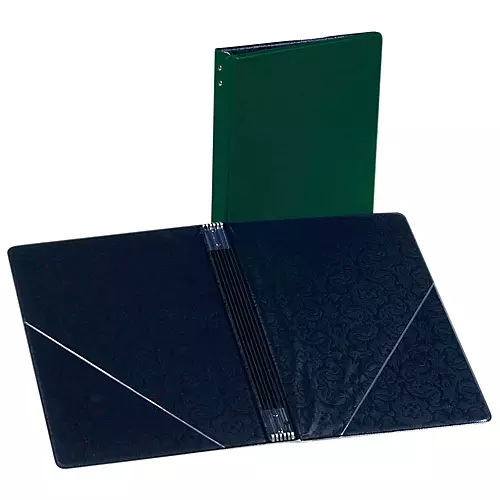 Marlo Plastics Choral Folder 7-3/4 x 11 With 7 Elastic Stays and 2 Clear, Flat, Diagonal Internal Pockets Green - musicians--Friend