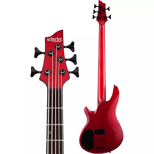 Schecter Guitar Research C-5 GT 5-String Electric Bass Guitar Satin Trans Red - musicians--Friend