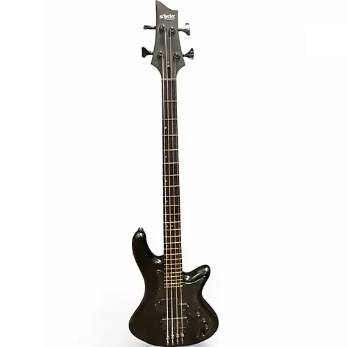 Used Schecter Guitar Research Stiletto Custom 4 String Black Electric Bass Guitar Black - musicians--Friend