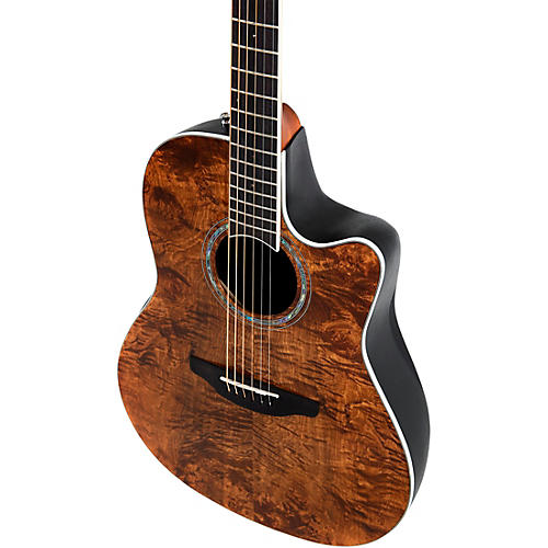 Ovation CS24P Celebrity Series Traditional Plus Mid-Depth Acoustic-Electric Guitar Nutmeg Burled Maple - musicians--Friend