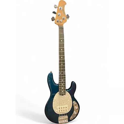 Used 2024 Ernie Ball Music Man STRINGRAY SHORT SCALE BLUE Electric Bass Guitar BLUE - musicians--Friend