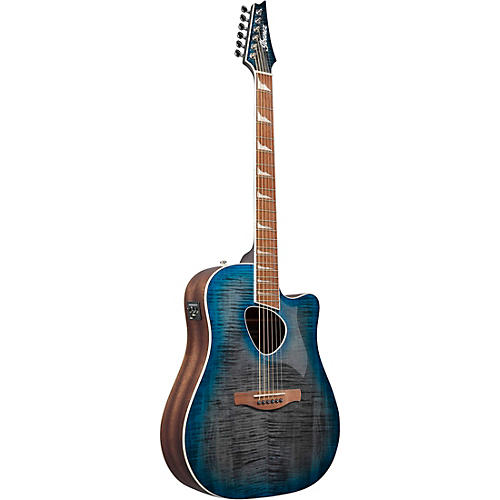 Ibanez ALT30FM Altstar Flamed-Top Dreadnought Acoustic-Electric Guitar Doom Blue Burst - musicians--Friend