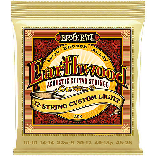 Ernie Ball Earthwood 80/20 Custom Light Bronze 12-String Acoustic Guitar Strings 10-48 - musicians--Friend