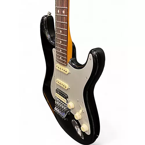Used Fender American Ultra Luxe Stratocaster Black Sparkle Solid Body Electric Guitar Black Sparkle - musicians--Friend