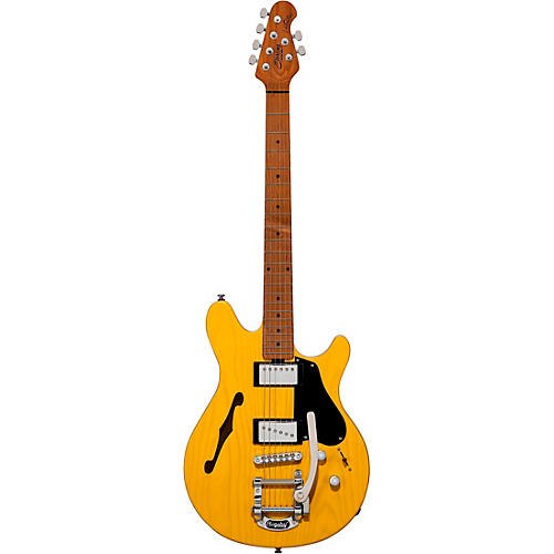 Sterling by Music Man Valentine Chambered Bigsby SH Electric Guitar Butterscotch - musicians--Friend