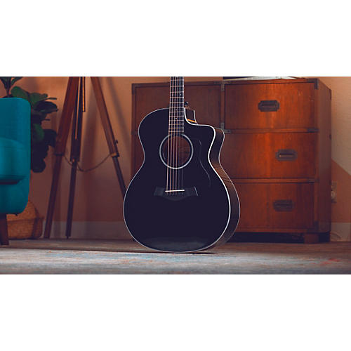 Taylor 214ce BLK Plus Grand Auditorium Acoustic-Electric Guitar Black - musicians--Friend